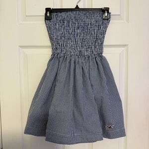 Hollister Blue Gingham Smocked Dress‎ – Summer Cottagecore Mini (Size S)